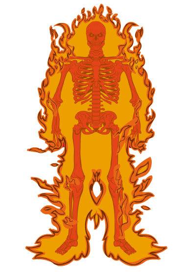flaming skeleton pop
