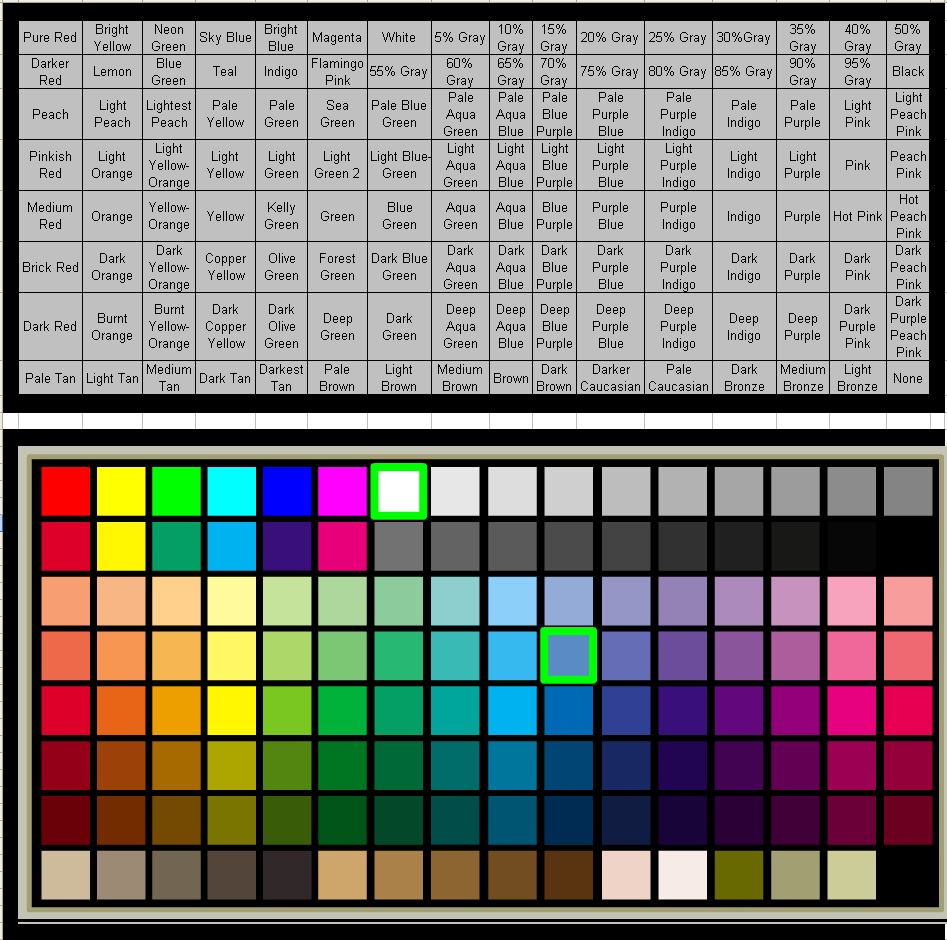 HeroMachine Color Chart