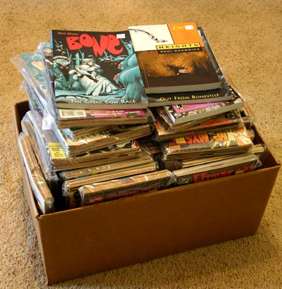 Box of comic books