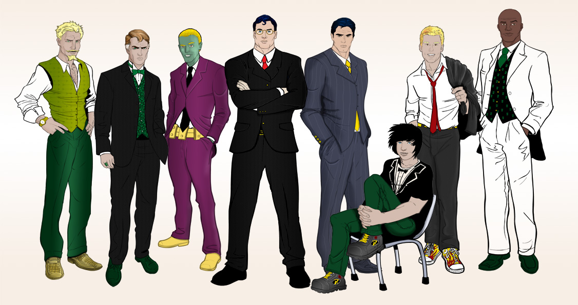 Men of the DC Universe in color