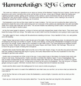Hammerknight's RPG Corner page 2