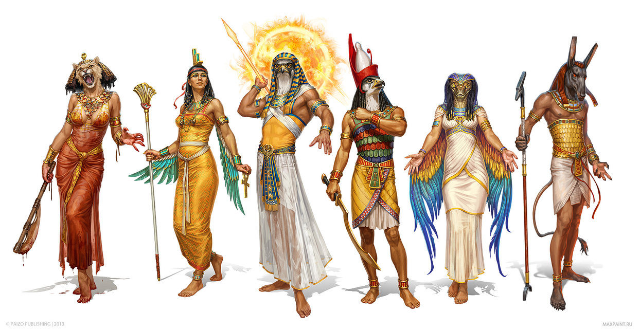 egyptian_gods_by_katemaxpaint-d8ra9sm