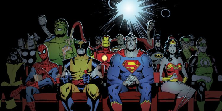 marvel-and-dc-characters-watching-a-movie
