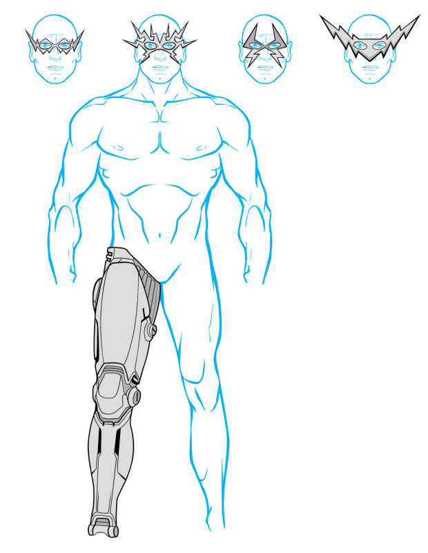 HM3: Tech Leg and Lightning Masks | HeroMachine Character Portrait Creator