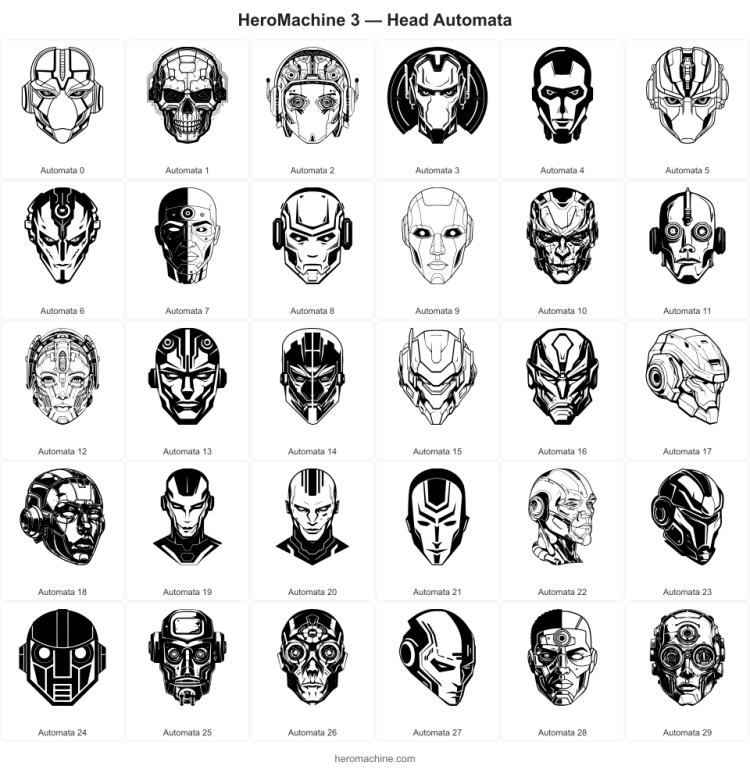 A poster showing the heads in the new release.