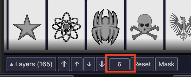 Screen shot showing the new layer bar number field.
